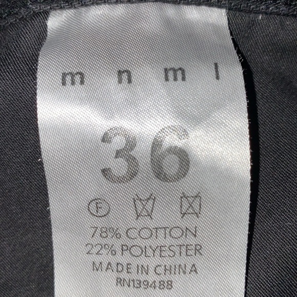 MNML black distressed ankle zips busted knees button fly stretchy NEW size 36 - Picture 8 of 14